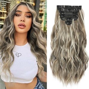 20 inch 6 pieces 13 clips hair extension clip in.